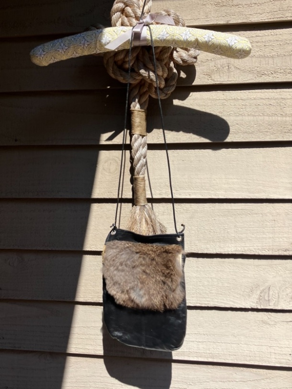 Handmade in Denmark Brown Fur Accent Crossbody Bag - Women